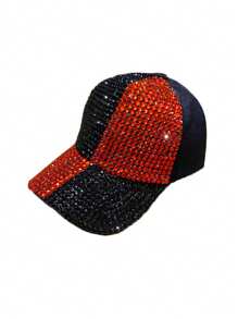 1pc Women's High-Quality Handmade Rhinestone Embellished Fashion Versatile Brimmed Baseball Cap, Suitable For Everyday Wear - A - View 2