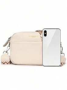 Bolsa de Couro Genuíno 100% Macio e de Luxo, Moda Feminina, Bolsa a Tiracolo, Mensageiro, Cor Sólida, Couro Bovino, Tote, Moda Feminina, Bolsa Transversal