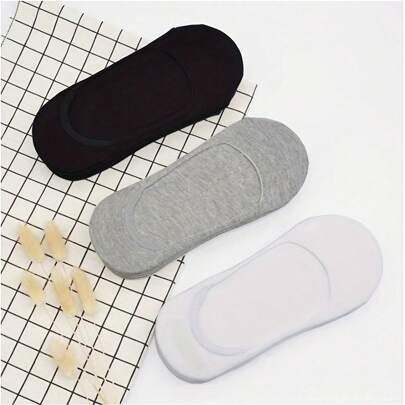 5 paar ademende onzichtbare sokken voor dames, 97% polyester, 3% spandex, effen gebreide stof, comfortabele antislip sokken die niet doorschijnen