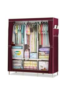 1 Stück tragbare Kleiderorganizer, multifunktional, modischer Kleiderschrank, staubdicht, freistehende Anzeige, bodenständiges Aufbewahrungsregal mit Vorhang, Schlafzimmer & Wohnzimmer Aufbewahrungsschrank, Ferien & Weihnachtsgeschenk, Kindergeschenk