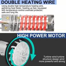 2500W Heat Gun Electric Hot Air Gun Dual Temperature LCD Display 4 Nozzles Tool