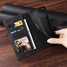 Wallet Minimalist Style Flip Cover Phone Case Compatible With Samsung S Series And A Series - Black - View 6