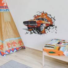 1pc Flame Car Mural Wall Sticker For Bedroom, Living Room, Entryway, Wardrobe, Dorm Room, Home Decor, Suitable For Men Room Decor Wall Decor Bathroom Decor Bedroom Decor Room Decoration Stuff Living Room Decor House Decor Home Decor Living Room Wall Art Wall Paper Stickers Personalised Stickers