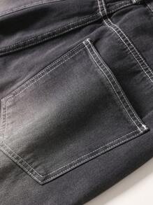 HEHCN Men's Relaxed Fit Distressed Vintage Washed Gray Straight Leg Casual Jeans, Wide Leg Pants, Suitable Gift For Husband/Boyfriend