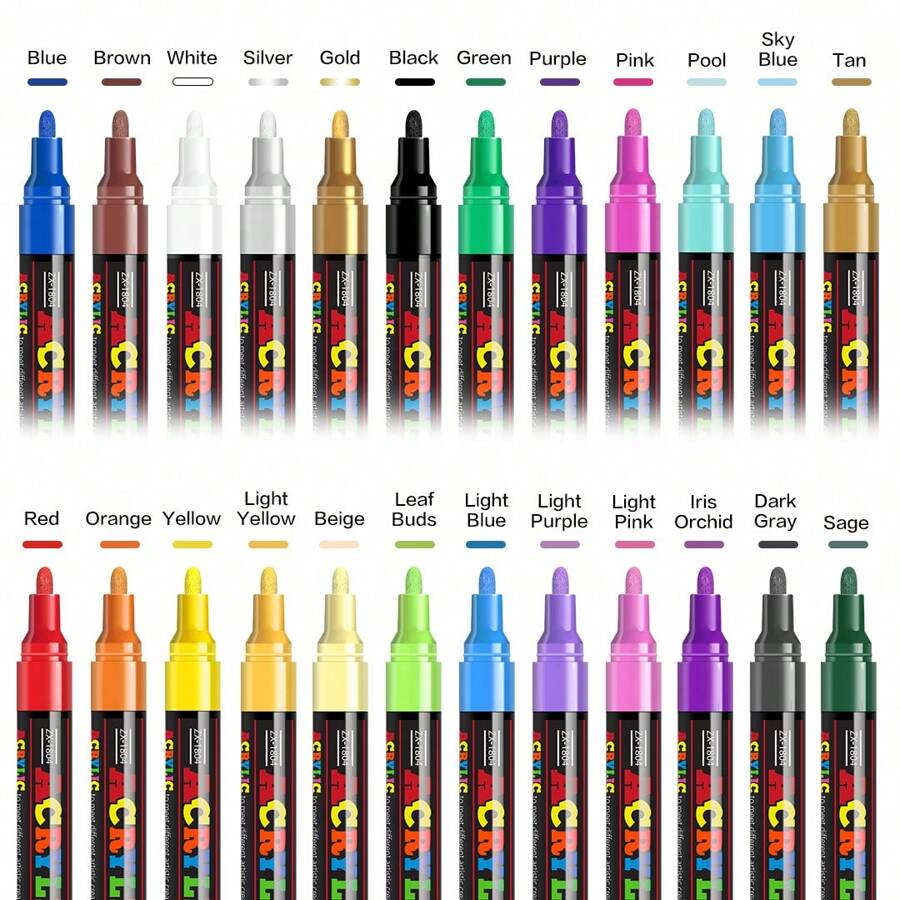 Shuttle Art Lot De 30 Arqueurs Peranents Noirs, Pointe Fine