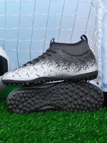 زوج من بوت كرة القدم الخارجية للبالغين والشباب ذات الأعلى العالي, مقاومة للانزلاق والتآكل، بسنارات مناسبة للأرضيات الاصطناعية، والرمل، والعشب الطبيعي، والملاعب الداخلية، تصميم بنظام ربط بالأربطة، مقاس صغير، بوت كرة قدم خفيفة الوزن عالية الأداء، بوت كرة قدم نسائية من الجلد - رمادي - مشاهدة 3