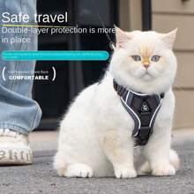 Reflective Pet Harness And Leash Set For Dog & Cat, Escape Proof Adjustable Small Dog Harness With Soft Mesh