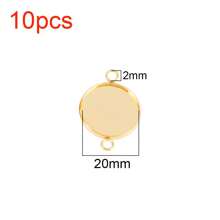 10pcs Stainless Steel Two Hole Resin Blank Base Tray Cabochon Cameo Base Setting Bezels Pendant For DIY Jewelry Necklace Bracelet Making Accessories - Blank Base - View 21