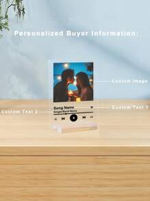 1PC Customized Acrylic Photos And Song Titles, Customized Photos, Customized Album Covers, Customized Acrylic Music Song Plaque Photos Gifts Birthday Graduation