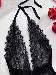 Nuevo mono sexy con escote en V profundo y encaje, de perspectiva y espalda descubierta, un conjunto de ropa interior sexy tipo body para mujeres