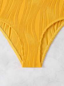 2025 New Arrival 3D Fabric Asymmetrical Neck Sexy Backless One-Piece Swimsuit For Women, Summer Beach Vacation