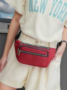 女士腰包/胸包/斜挎包/臀包，尼龙材质，轻便防水，加厚设计，多隔层，简约小巧，适合女性运动、购物、通勤、度假、旅行、徒步、骑行、跑步、校园等各种场合，也是理想的母亲节礼物。简约休闲风格，时尚优雅。