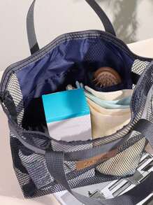 Shower Caddy Portable - Mesh Shower Caddy Bag Clear Bag, Wash Bag Toiletries Bag Basket Tote Tote Bag Durable Clear Bag, Wash Bag Toiletries Bag, Cosmetic Bag, For College Dorm Room Bathroom Gym Camp Quick Dry Shower Bags For Women Men With Hoo Graduation