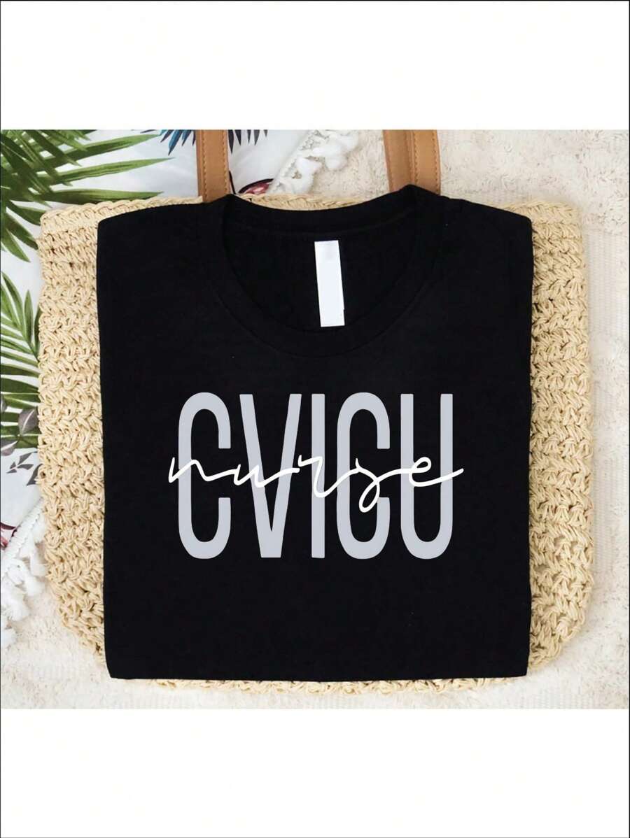 CVICU Nurse Shirt, Cardiovascular Intensive Care Unit T-Shirt, Nurse Appreciation Gift Tee, Cardiology Nurse Shirts, Cardiac Nurse T-Shirts. TTD-741 - 黑色 - 查看 1