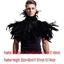 Man Feather Shawl Angel Scarf Artificial Feather Cape Shawl Shrug Shoulder Wrap Collar Cocktail Evening Dress Clothing For Prom Wear Punk Gothic Halloween Party Scarf Simulated Feathers
