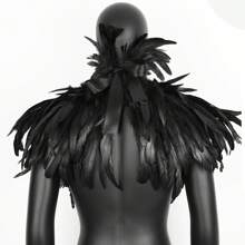 Man Feather Shawl Angel Scarf Artificial Feather Cape Shawl Shrug Shoulder Wrap Collar Cocktail Evening Dress Clothing For Prom Wear Punk Gothic Halloween Party Scarf Simulated Feathers