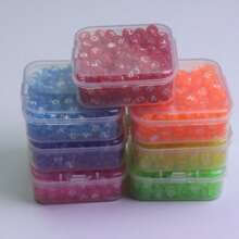 4x7mm Transparent White Letter Beads, DIY Jewelry Making Accessory, Approx. 200pcs/Box - Alphabet Beads - View 11