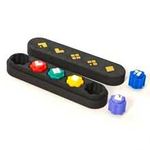 Juego coreano Gonggi, juego tradicional coreano de calamar con desafío de reflejos, juego de juguete con el tradicional conjunto de juegos coreanos que incluye Gonggi, piedras de jack y guijarros, con juegos populares como Gong-Gi, Biseokchigi, Jebi Chagi, Paeng-Y y DDAKJI, perfecto para viajes familiares - Multicolor - Ver 2