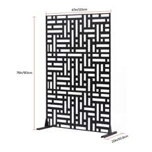 Privacy Screens, 36"W X 76"H, 47"W X 76"H, 47"W X 72"H, 36"W X 72"H Outdoor Privacy Screens, 1-5 Panels, Freestanding Privacy Panels With Brackets, Wood Or Steel, Or Decorative Patio Privacy Screens, Balcony Terrace Lawn Garden Outdoor Dividers, Wood, Black, White Or Brown - Steel, 47"W x 72"H, Black, 3 pieces - 查看 10