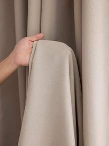 1 件高端复古法式绒球装饰遮光窗帘，适用于卧室、客厅、阳台 - 米色 - 查看 8