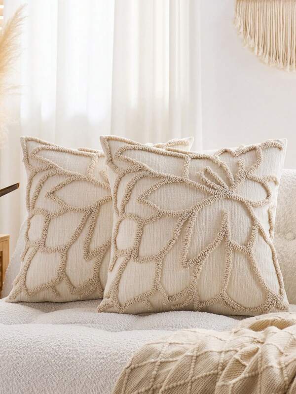 1pc, Nordic Ins Style Embroidered Throw Pillow Sofa Bed Head Cushion Waist Pillow Tufted Tassel Bay Window Futon Throw Pillow 45 * 45cm