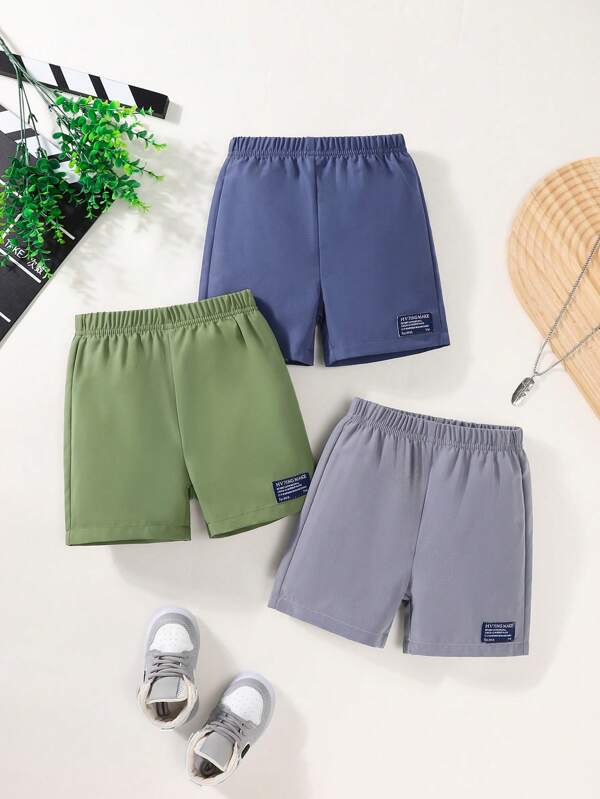 3pcs/Set Boys Lightweight Casual Shorts, Breathable & Comfortable Kids Summer Loose Knee Length Pants