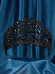 Tiaras y coronas para mujeres, tiara de novia para la boda, corona de reina con rhinestone, accesorios de cabello con cristales para disfraces para cumpleaños, baile de graduación, celebración y bodas oscuras de estilo gótico