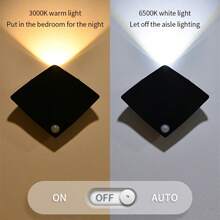 3 peças Luzes de Parede LED Modernas de Arraia com Sensor de Movimento, Adequadas para Quarto, Escada, Sala de Estar, Guarda-roupa, Entrada, Corredor, Iluminação Interna e Externa