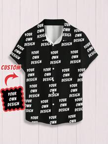 1pc Customizable Men's Casual Shirt, Personalized With Uploaded Photos And Logo Design, Unique Button-Down Casual Shirt For Men, Suitable For Everyday, Events, Holidays, One-Of-A-Kind Gift For Boyfriend, Employees, Family, Friends Ornamental,Dawg Stylish,Fashion,Hipster,Contracted,Easy Costume,Modest Fashion,Minimal Chic,Casual Custom,Unique,Personalized Ideal Gifts For Him Family,Boyfriend,Friends,Children - Multicolor - View 3