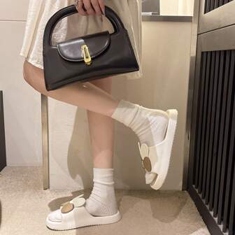 Women's Cute Cartoon Rabbit Ear & Bowknot Slide Sandals, Slip-On Bathroom Slippers, Anti-Slip Wear-Resistant House Shoes For Summer 2025