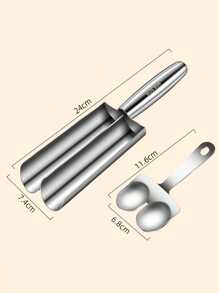 2 piezas Máquina para hacer albóndigas de acero inoxidable antiadherente - Perfecta para cocinas de autocaravanas, cocinas del hogar, picadores de carne de triple acero inoxidable 304 que garantiza la seguridad alimentaria, utensilios de cocina