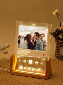 1pc Personalized Night Light Music Light Board Small Night Light LED Photo Suitable For Women, Men, Couples, Families, Boyfriends, Girlfriends, Customizable Valentine's Day Anniversary Birthday Gift For Him/Her With Acrylic Plaque LED Light Stand,Colorful,Kawaii,Minimal Chic,Cute,Custom,Personalized,Unique,Ideal Gifts For Him,Ideal Gifts For Her,Boyfriend,Girlfriend,Family,Friends,Nightlight,Neon Lights,Home Goods,Room Decor,Holiday Decor,For Anniversaries,For Birthdays,For Weddings - Huang Guang - View 7