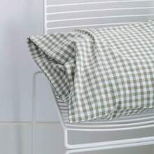 Light Blue Gingham Duvet Cover Queen 100% Washed Cotton Blue Plaid Duvet Cover Set 3 Pieces 1 Blue Grid Duvet Cover With Zipper Ties 2 Pillow Cases Luxury Gingham Plaid Bedding Set Breathable - Green Gingham - View 5