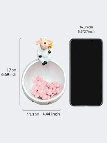 1pc Cute Resin Sheep Tray Desktop Decoration, Suitable For Office Desktop, Home And Holiday Decoration(Excluding Details Of Shooting Props, Please Refer To The Size Chart For Specific Physical Items)