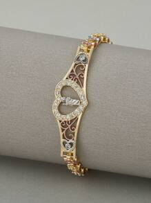 18k三色电镀无镍低过敏性心形花朵链手链 - 宗教首飾 - 查看 17