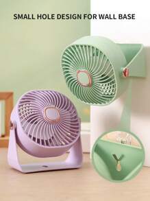 AOYI 1pc 500mAh Rechargeable Wall-Mounted & Desktop 3 Speed Adjustable Minimalist Small Fan With Charging Cable