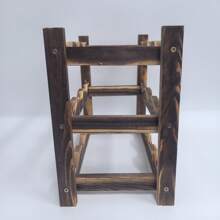 Estantería de vino de madera sólida vintage - Expositor minimalista industrial para 9 botellas para el bar del hogar, almacenamiento de cocina | Diseño duradero de pino, de pie (fácil de montar)