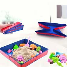 1pc 折叠沙盘 便携式沙盘折叠托盘 PVC太空沙箱 沙滩用品收纳盒 骰子游戏托盘 牛津布沙栅栏 宠物洗澡池 户外沙滩公园花园游戏用品 - 彩色 - 查看 6