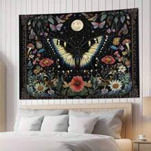 1pc vlinderpatroon wandtapijt, wanddecoratie wandtapijt voor kamerdecoratie, woondecoratie, 85 g/m² polyester perzikhuid fluweel dunne versie