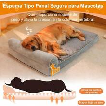 Cama Ortopédica para Perros Grande,100cm*60cm,Cama para Perro con Espuma Viscoelástica de Recuperación Lenta y Funda extraíble y Suave Piel sintética,Fondo Antideslizante - 1 - Ver 3