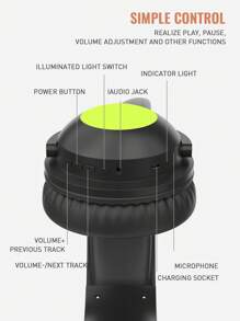 Cat Style Gaming Headset With Colorful LED Lights, Long Playback, With Microphone, Foldable, With Deep Bass, HiFi Stereo Suitable For Tablets And Mobile Phones