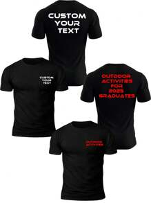 Personalisiertes Herren T-Shirt mit individuellem Text, lade dein Foto/Gruppenfoto/Liebsten/Familie/Haustier/besten Freund hoch, personalisierbarer Text, schwarzes T-Shirt, Geschenk zum Feiertag, Jahrestag, Firmen-Teambuilding-Uniform, Musikfestival, Geschenk für ihn, Sommer Kurzarm, Party-Outfit, Herren Kurzarm, Sommer Herren T-Shirt, Sommer Herren Top Ornament, Dawg Stylish, Reise-Organizer - Schwarz - Übersicht 2