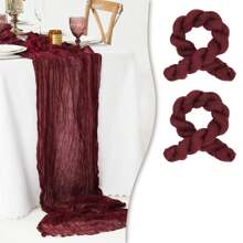 2 peças de toalha de mesa transparente estampada com queijo boho, 35 polegadas (88,9 cm) e 118 polegadas (300 cm) de tecido longo para queijo para chá de bebê, casamento, noiva, aniversário, decoração de festa