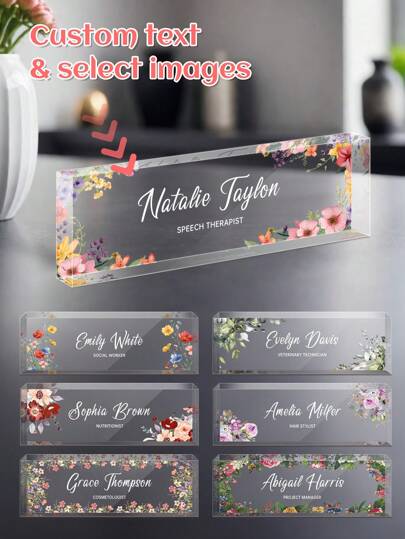 Customized Desktop Nameplate, Desktop Plaque, Acrylic Desktop Nameplate, Teacher Nameplate, Personalized Acrylic Name Plaque, Office Decor, Customized Desktop Nameplate Gift (Birthday, Graduation), Multi-Functional, Anti-Mold, Decorative, Reusable, Exquisite, Fashionable, High-Quality, Colorful, Modern, Customized, Personalized, Unique, Ideal Gift For Him,Home Decor Living Room