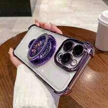 透明磁力陀螺仪支架奢华时尚防震气囊手机壳兼容 17/6/7/8/X/XS/XR/11/12/13/14/15/16/16e/、Galaxy S22/23/24/25/S24 FE/S25 EDGE、A07/A04/05/06/A14/A15/A16/A17/A24/A25/A34、Redmi Note 7/8/9/10/11/12/13/14/15、Redmi 9/10/12/13C/14C/15C/A5、OPPO、MOTO、Honor X、HW、Realme C53 C55 - 紫色 - 查看 4