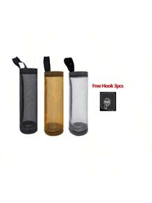 1pc Home Grocery Bag Holder Wall Mount Plastic Bag Holder Dispenser Hanging Storage Trash Garbage Bag Kitchen Garbage Organizer - Multicolor - View 17