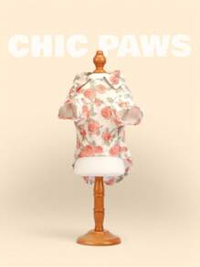 holdhoney Pet Shirt For Small Dogs & Cats, Rose Floral Print, Korean Style Cute Pet Blouse - Breathable Spring Summer Pet Clothes, Cute Pet Shirt For Small Dog Cat Puppy Kitten, Cute Cat Shirts, Dog Shirts For Small Dogs, Cute Dog Clothes - Perfect For Daily Wear, Photo Shoots, Outdoor Adventures, Birthday Parties, Pet Fashion Show, Family Gatherings