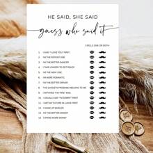 20Pcs Bridal Shower Games Who Knows The Bride Best What Did The Groom Say He Said She Said Advice And Wishes For Mr And Mrs Cards, Date Night Wedding Games For Guests Wedding Shower Decor Fun Activities For Weddings, Bridal Showers And Bachelorette Parties - He Said She Said - View 4