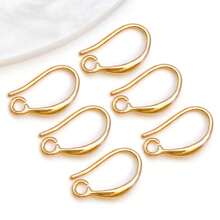 10pcs French Earring Hooks 18K Plated Earring Hooks, French Ear Wire Golden Fishhook Hoop Earrings Brass Earring Findings Component For DIY Jewelry Earring Making - Multicolor - View 9
