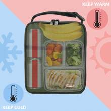 Tirrinia 1 Pc Women's And Men's Large-Capacity Leak-Proof Insulated Lunch Bag, Handbag, Commuter Bag, Or Makeup Bag-Perfect For Commuting, School,Holiday Gift. - Green - View 2